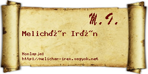 Melichár Irén névjegykártya